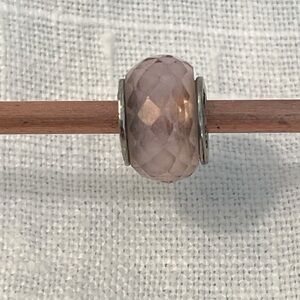 Authentic Cedora Pink Faceted Italian glass and Silver Charm